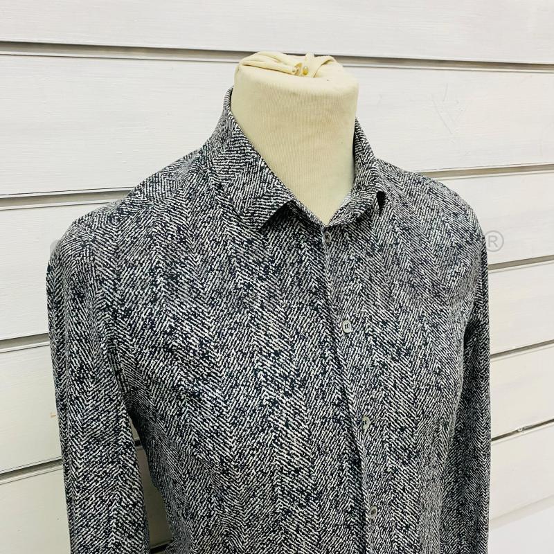 CAMICIA UOMO PATRIZIA PEPE DISEGNO SPIGATO BIANCO NERO | Mercatino dell'Usato Lago patria - giugliano in c. 2