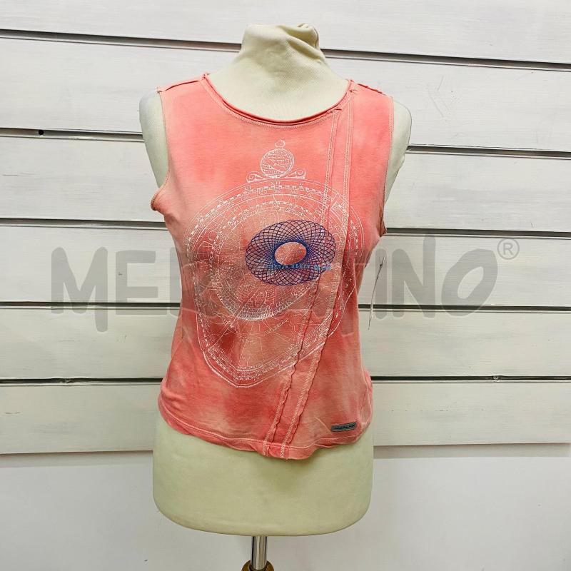 CANOTTA DONNA CALVIN KLEIN SALMONE DISEGNO BIANCO  | Mercatino dell'Usato Lago patria - giugliano in c. 1