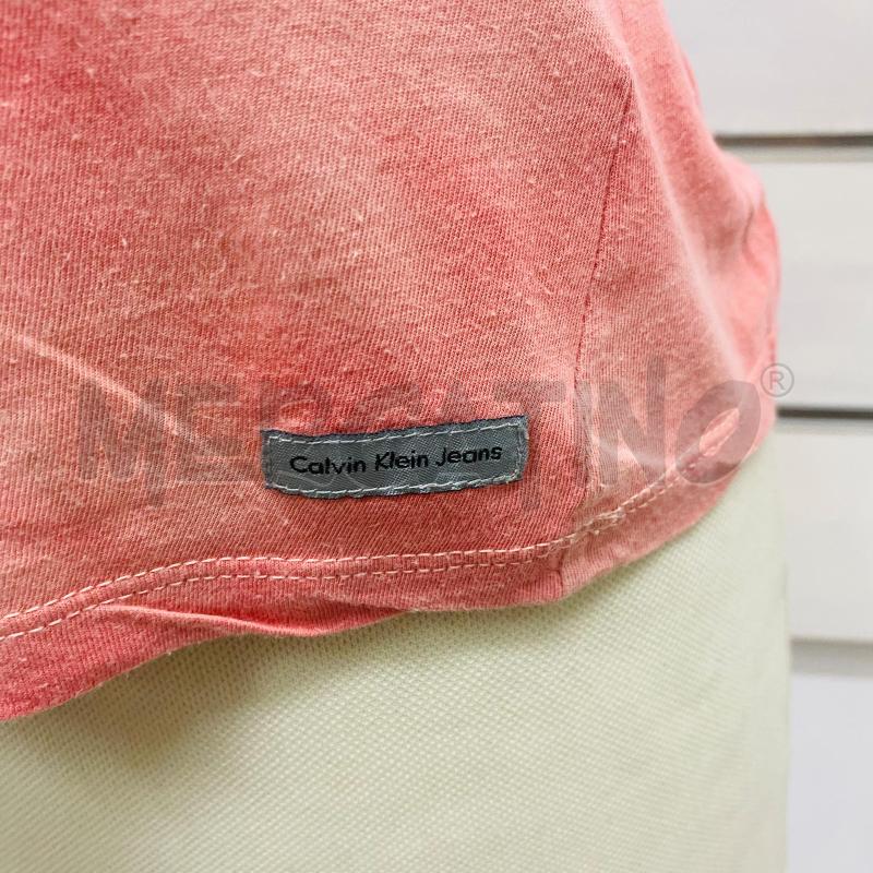 CANOTTA DONNA CALVIN KLEIN SALMONE DISEGNO BIANCO  | Mercatino dell'Usato Lago patria - giugliano in c. 3