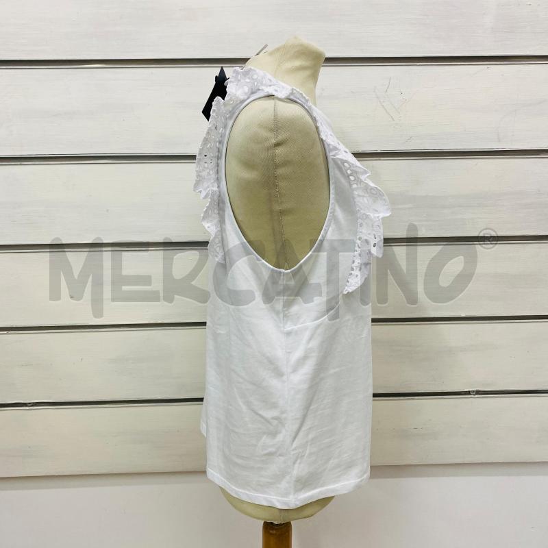 CANOTTA DONNA EMME BIANCA LAVORAZIONE MANICHE  | Mercatino dell'Usato Lago patria - giugliano in c. 3