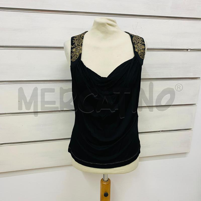 CANOTTA DONNA JUST CAVALLI NERA DETTAGLI DORATI MANCA QUALCHE STRASS | Mercatino dell'Usato Lago patria - giugliano in c. 1