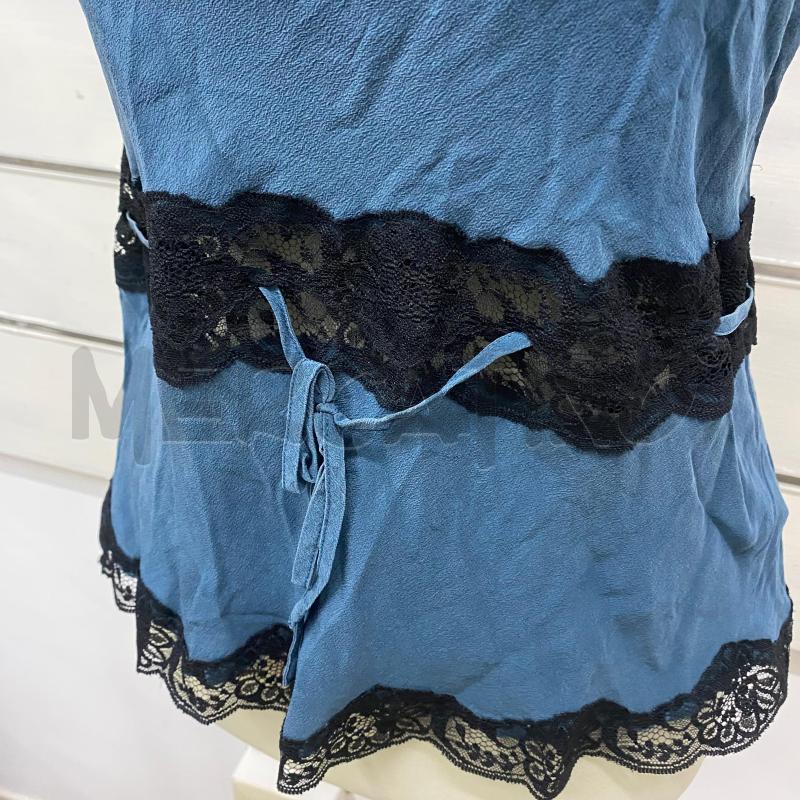 CANOTTA DONNA NAFNHAF SETA BLU LAVAGNA PIZZO NERO | Mercatino dell'Usato Lago patria - giugliano in c. 3