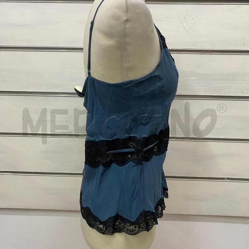 CANOTTA DONNA NAFNHAF SETA BLU LAVAGNA PIZZO NERO | Mercatino dell'Usato Lago patria - giugliano in c. 4