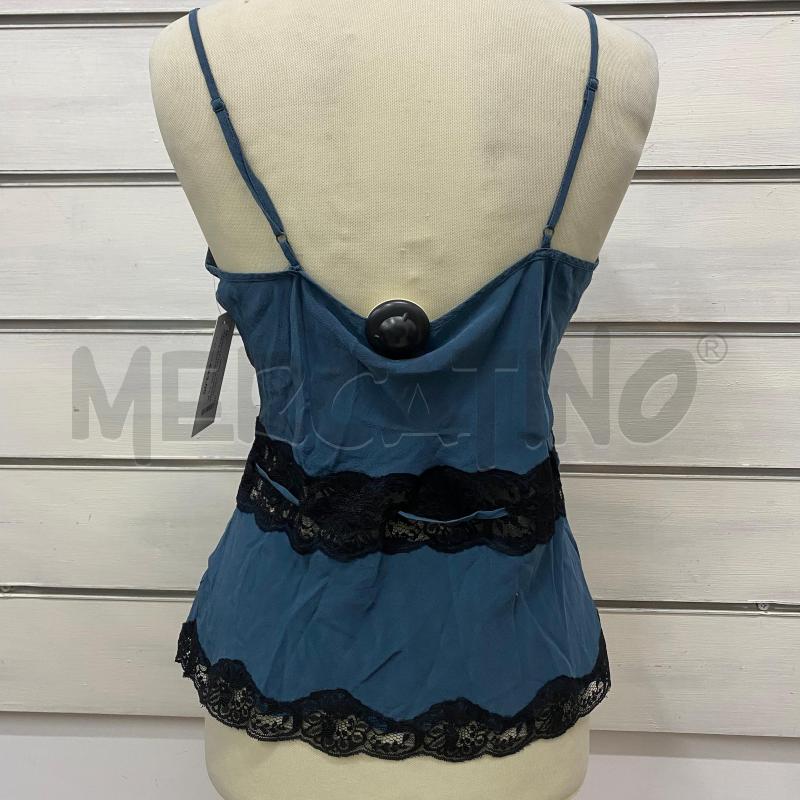 CANOTTA DONNA NAFNHAF SETA BLU LAVAGNA PIZZO NERO | Mercatino dell'Usato Lago patria - giugliano in c. 5
