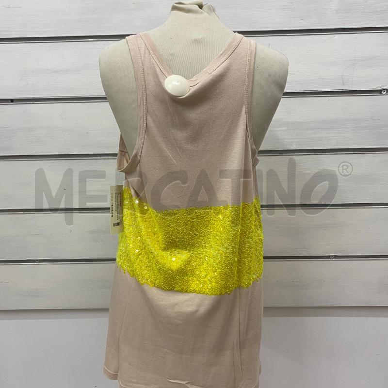 CANOTTA DONNA PINKO BEIGE PAILLETTES GIALLE | Mercatino dell'Usato Lago patria - giugliano in c. 4