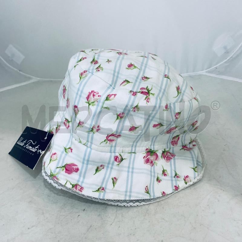 CAPPELLINO BAMBINO BABY DIOR COTONE BIANCO ROSE  | Mercatino dell'Usato Lago patria - giugliano in c. 1