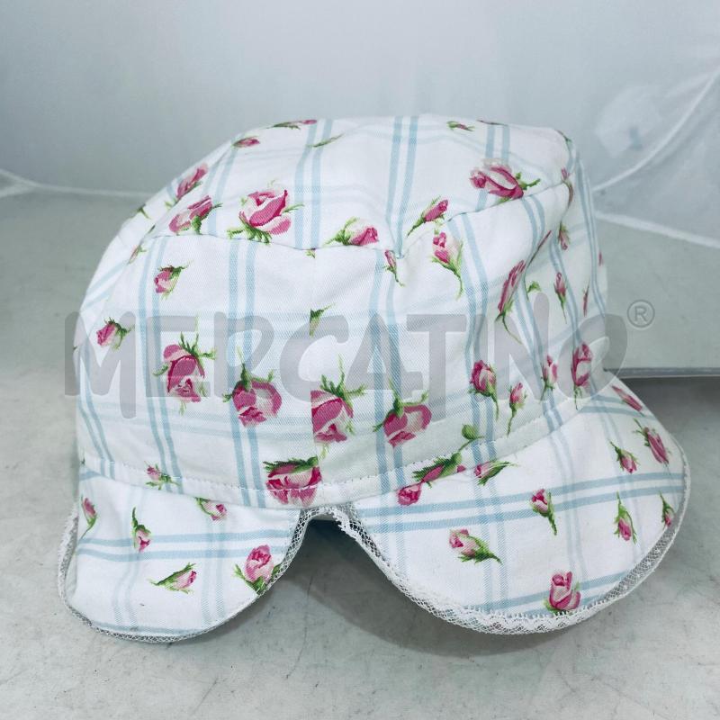 CAPPELLINO BAMBINO BABY DIOR COTONE BIANCO ROSE  | Mercatino dell'Usato Lago patria - giugliano in c. 2