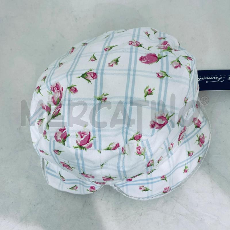 CAPPELLINO BAMBINO BABY DIOR COTONE BIANCO ROSE  | Mercatino dell'Usato Lago patria - giugliano in c. 3