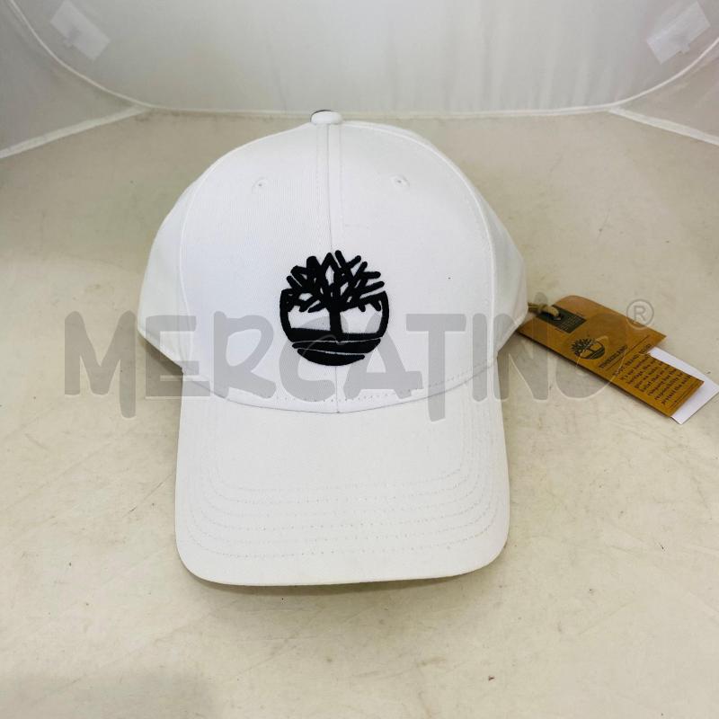 CAPPELLO UOMO TIMBERLAND BIANCO CARTELLINATO LOGO NERO | Mercatino dell'Usato Lago patria - giugliano in c. 1