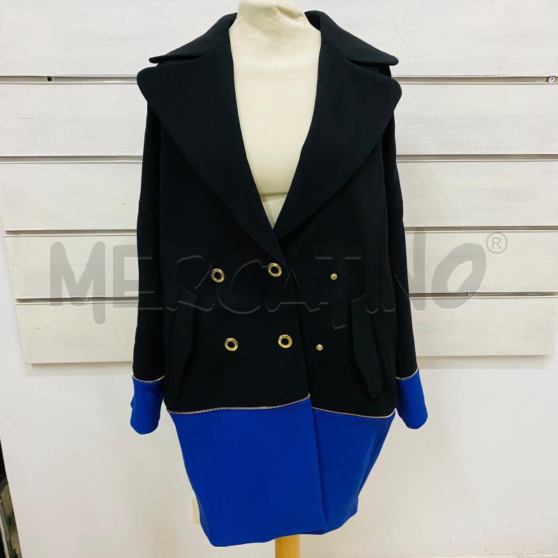 CAPPOTTO DONNA REVISE MODELLO UOVO METÀ NERO METÀ BLUETTE | Mercatino dell'Usato Lago patria - giugliano in c. 1