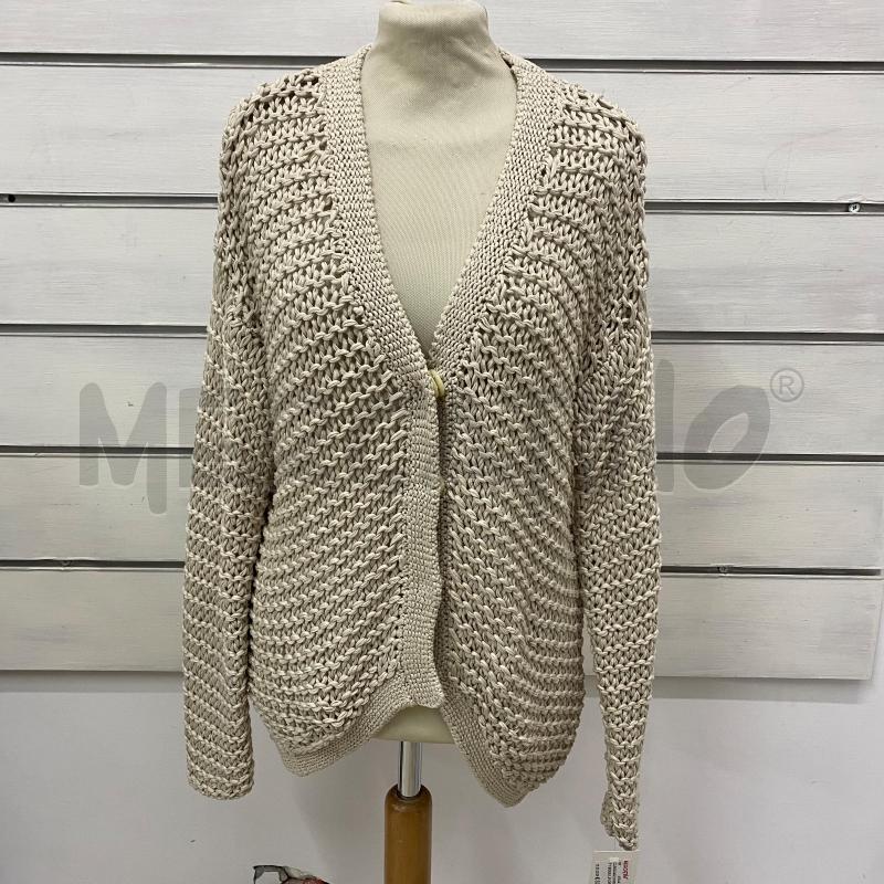 CARDIGAN DONNA ELEVENTY BEIGE LAVORATO MAGLIA BOTTONI CLIP | Mercatino dell'Usato Lago patria - giugliano in c. 1