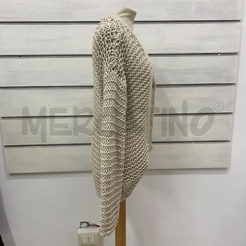 CARDIGAN DONNA ELEVENTY BEIGE LAVORATO MAGLIA BOTTONI CLIP | Mercatino dell'Usato Lago patria - giugliano in c. 2