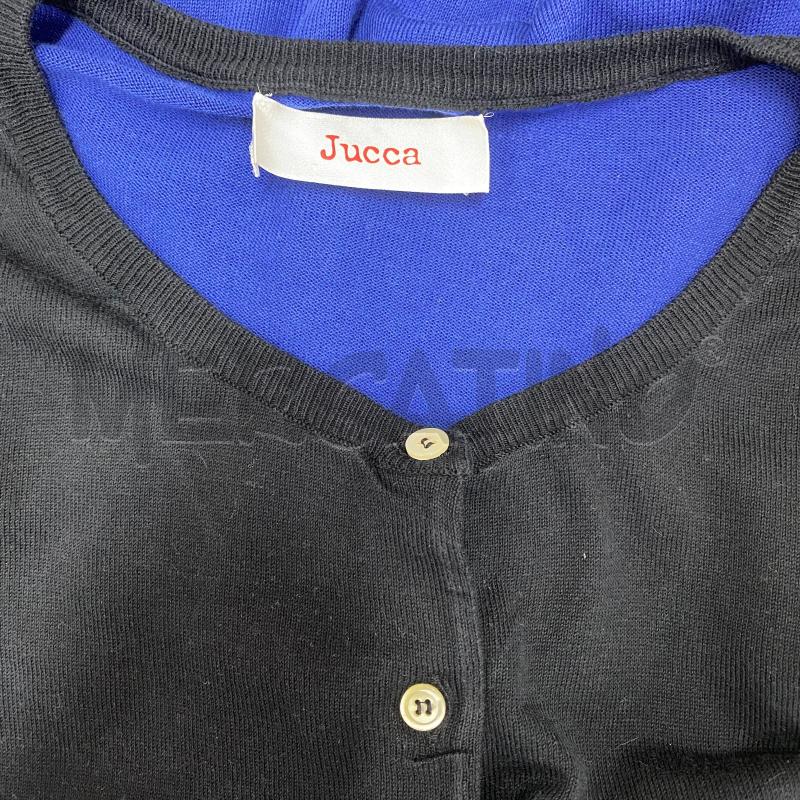 CARDIGAN DONNA JUCCA NERO MANICHE BEIGE DIETRO BLU  | Mercatino dell'Usato Lago patria - giugliano in c. 4