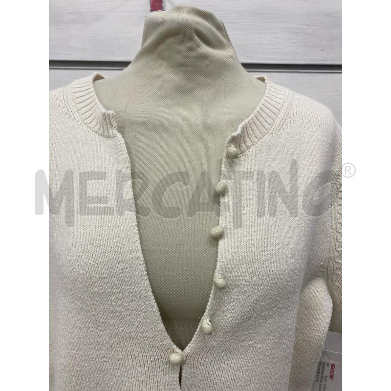 CARDIGAN DONNA MASSIMO DUTTI ECRU FILO SCOLLO V BOTTONCINI | Mercatino dell'Usato Lago patria - giugliano in c. 2