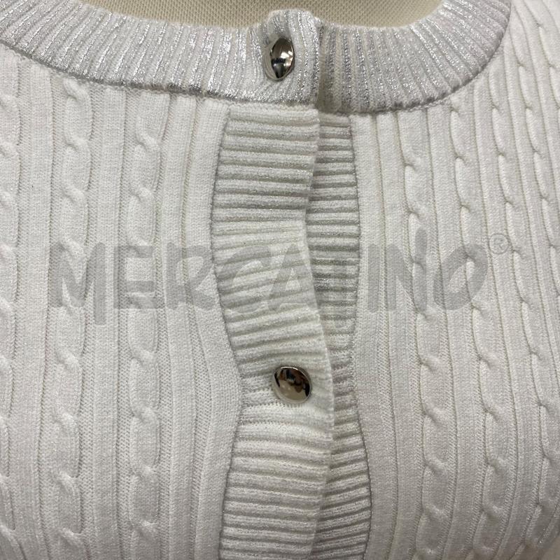 CARDIGAN DONNA PINKO TRECCINA BIANCA PROFILO ARGENTO | Mercatino dell'Usato Lago patria - giugliano in c. 2