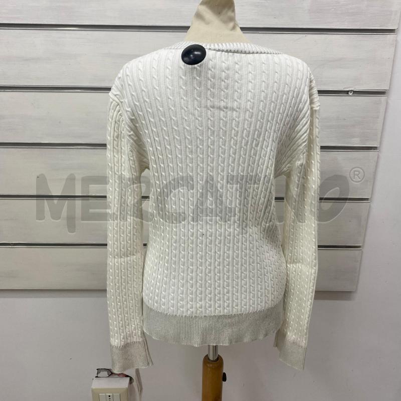 CARDIGAN DONNA PINKO TRECCINA BIANCA PROFILO ARGENTO | Mercatino dell'Usato Lago patria - giugliano in c. 3