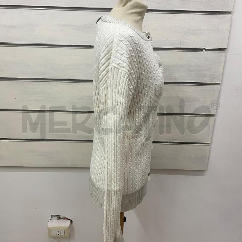 CARDIGAN DONNA PINKO TRECCINA BIANCA PROFILO ARGENTO | Mercatino dell'Usato Lago patria - giugliano in c. 4