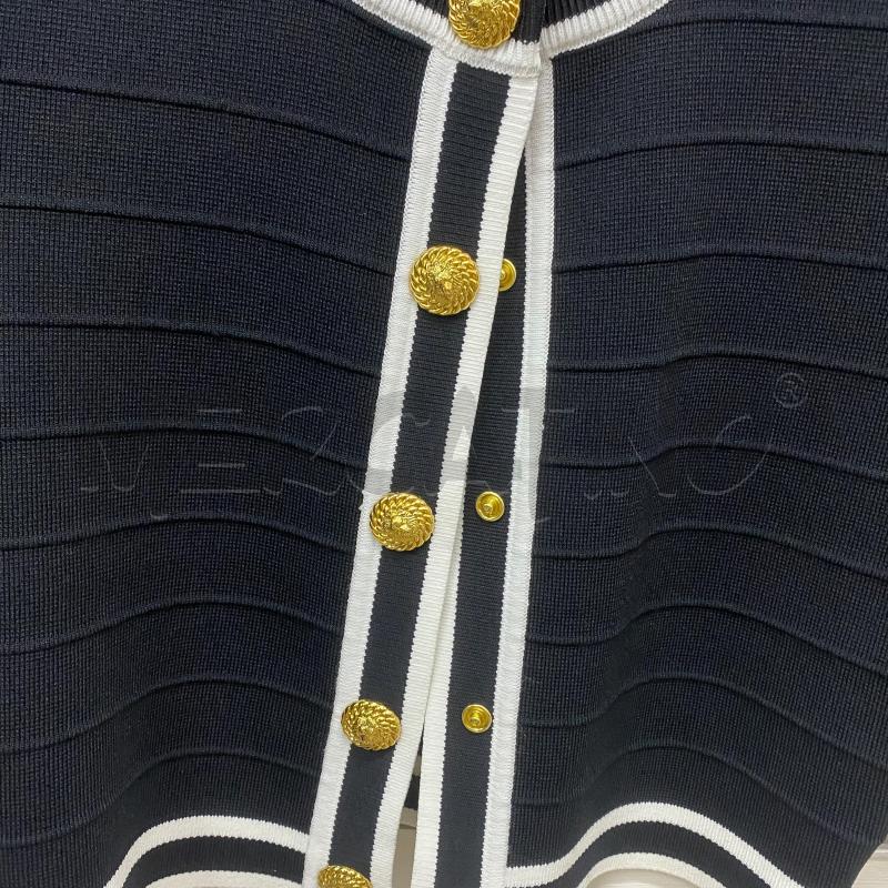CARDIGAN DONNA SIERRA DARIEN TRICOT NERO BIANCO BOTTONE GIOIELLO | Mercatino dell'Usato Lago patria - giugliano in c. 5