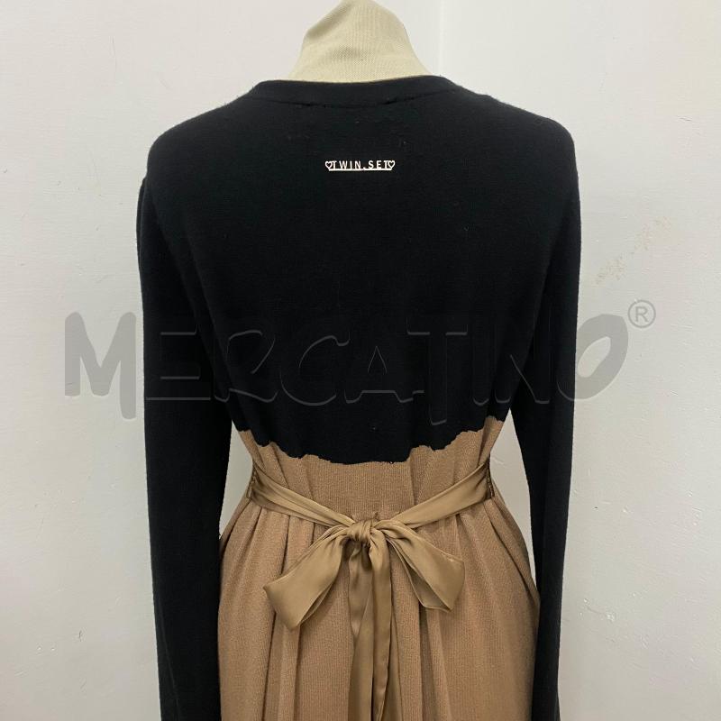 CARDIGAN DONNA TWIN SET SIMONA BARBIERI NERO E BISCOTTO  | Mercatino dell'Usato Lago patria - giugliano in c. 4