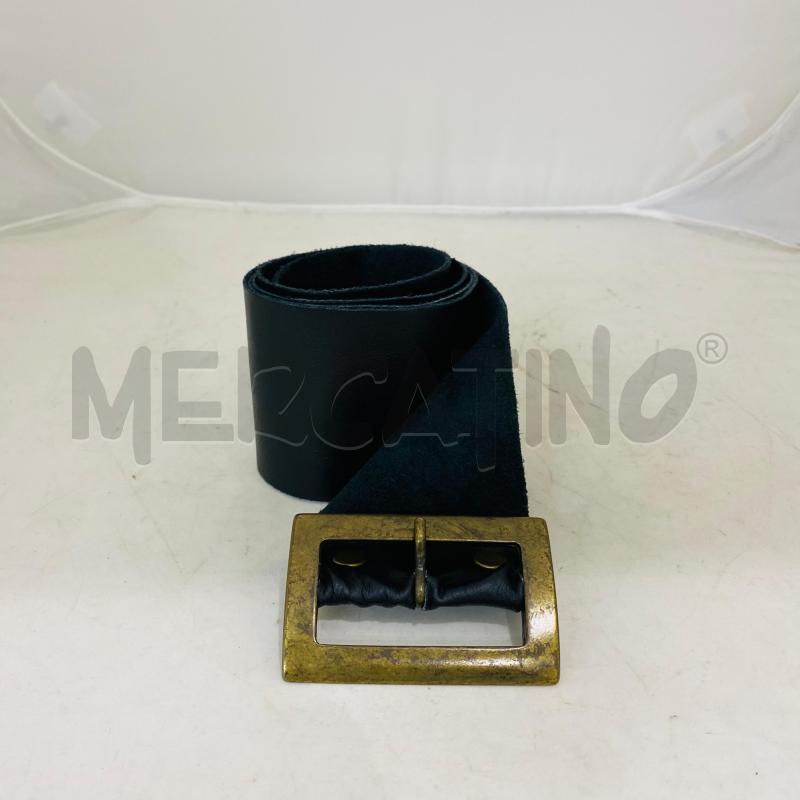 CINTURA DONNA VERA PELLE NERA FIBBIA OTTONE INVECCHIATO | Mercatino dell'Usato Lago patria - giugliano in c. 1