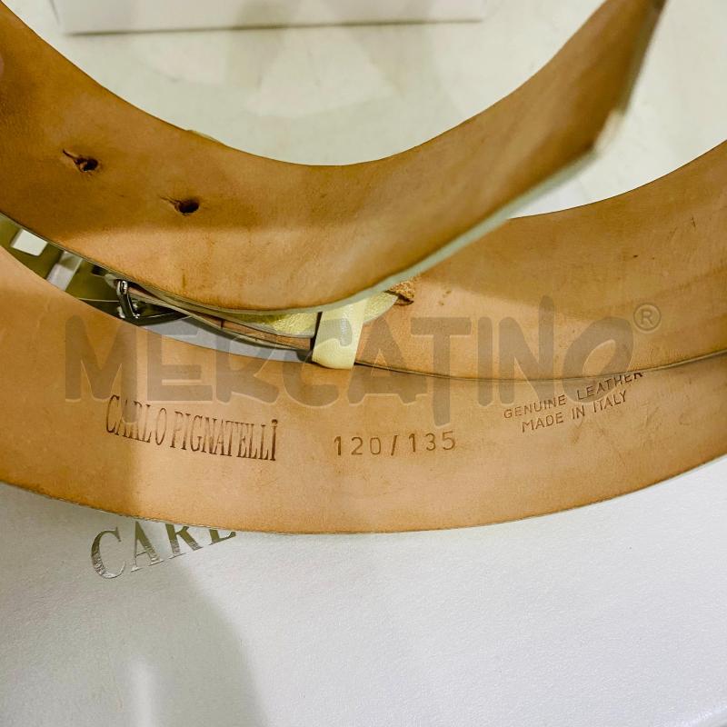 CINTURA UOMO CARLO PIGNATELLI BEIGE PELLE CM 120/135 | Mercatino dell'Usato Lago patria - giugliano in c. 5