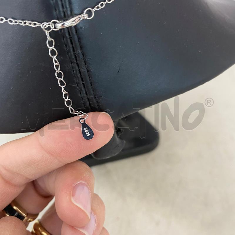 COLLANA 925 CATENA CON CUORE DOPPIO BRILLANTINI  | Mercatino dell'Usato Lago patria - giugliano in c. 5