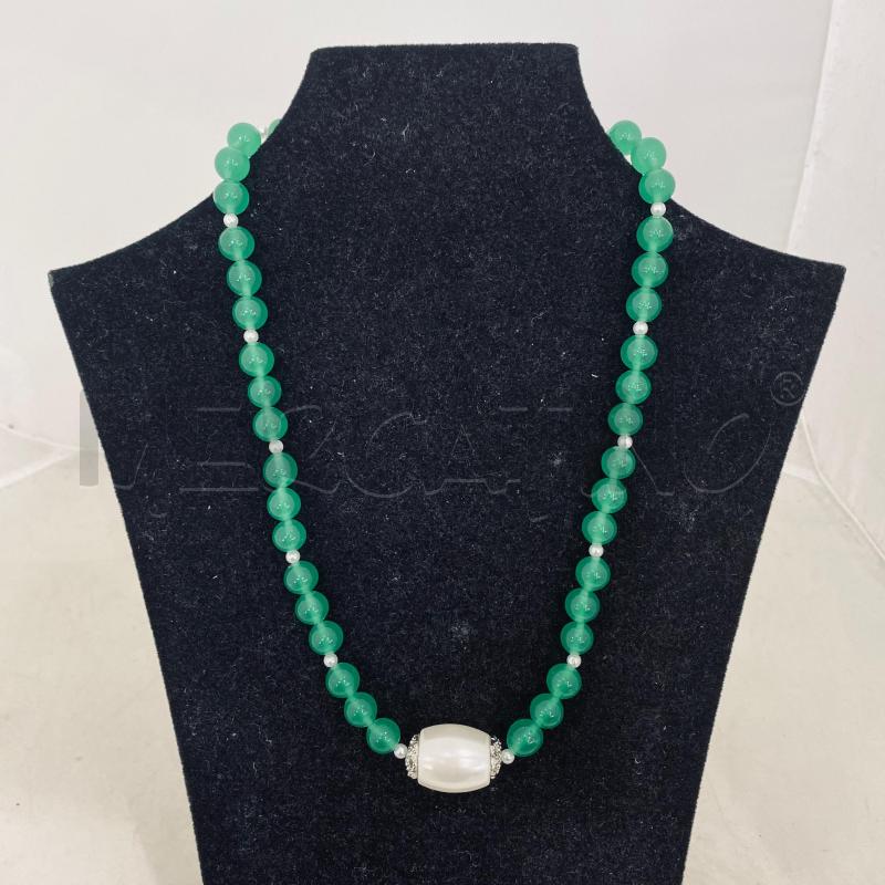 COLLANA AGATA CON PERLONA BIANCA | Mercatino dell'Usato Lago patria - giugliano in c. 1