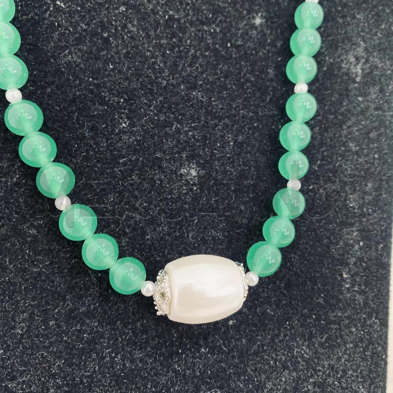 COLLANA AGATA CON PERLONA BIANCA | Mercatino dell'Usato Lago patria - giugliano in c. 2