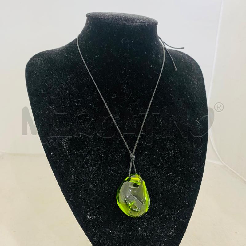 COLLANA BACCARAT CIONDOLO VERDE CORDONCINO NERO | Mercatino dell'Usato Lago patria - giugliano in c. 1