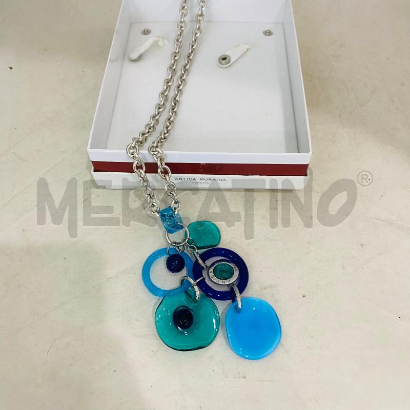 COLLANA CATENA ANTICA MURRINA CIONDOLI SFUMATURA VERDE BLU | Mercatino dell'Usato Lago patria - giugliano in c. 1