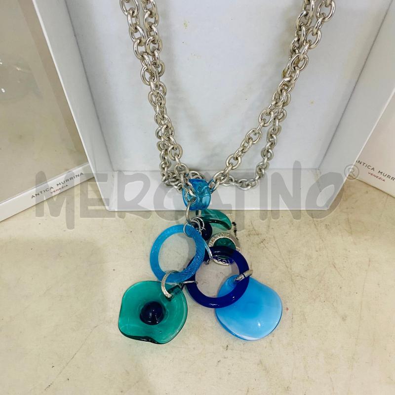 COLLANA CATENA ANTICA MURRINA CIONDOLI SFUMATURA VERDE BLU | Mercatino dell'Usato Lago patria - giugliano in c. 3
