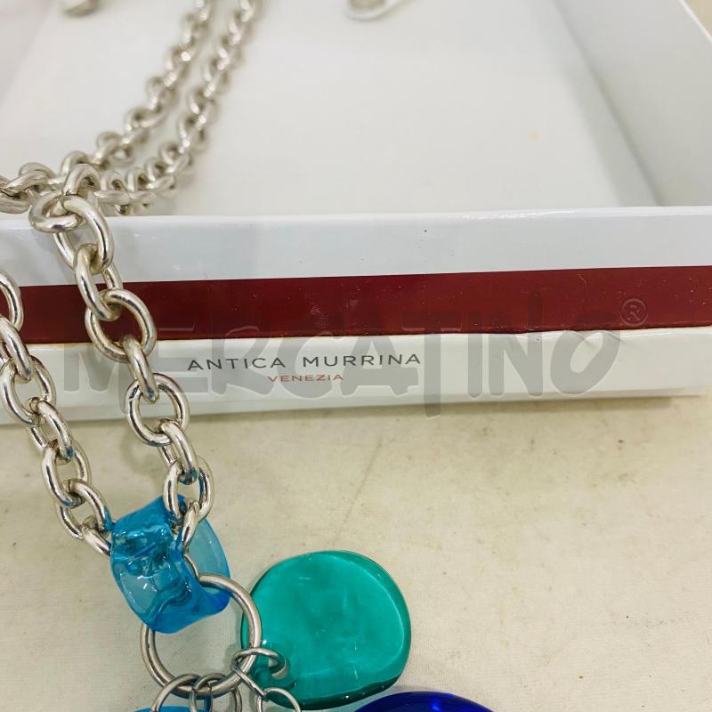 COLLANA CATENA ANTICA MURRINA CIONDOLI SFUMATURA VERDE BLU | Mercatino dell'Usato Lago patria - giugliano in c. 5
