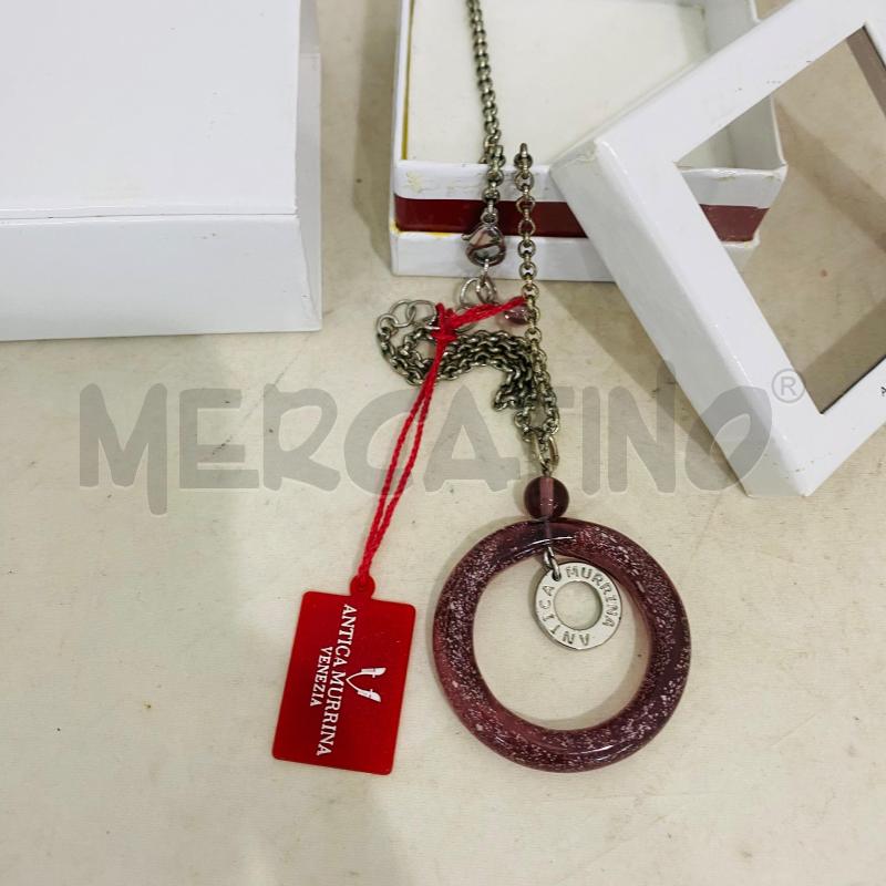 COLLANA CON CIONDOLO ANTICA MURRINA CERCHIO BORDEAUX | Mercatino dell'Usato Lago patria - giugliano in c. 1