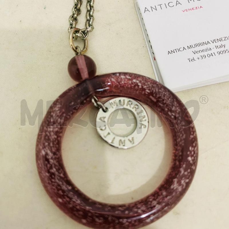 COLLANA CON CIONDOLO ANTICA MURRINA CERCHIO BORDEAUX | Mercatino dell'Usato Lago patria - giugliano in c. 2