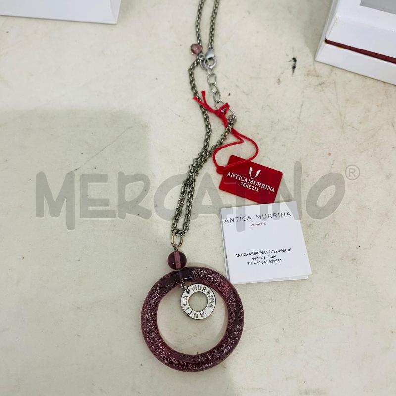 COLLANA CON CIONDOLO ANTICA MURRINA CERCHIO BORDEAUX | Mercatino dell'Usato Lago patria - giugliano in c. 4