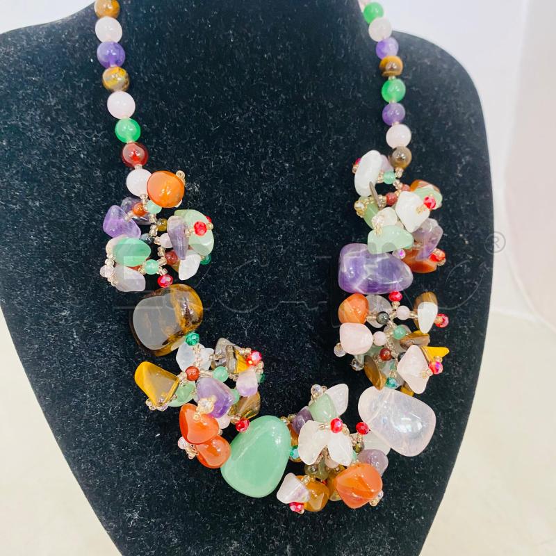 COLLANA GIROCOLLO CIPS MULTICOLORE AGATA | Mercatino dell'Usato Lago patria - giugliano in c. 2