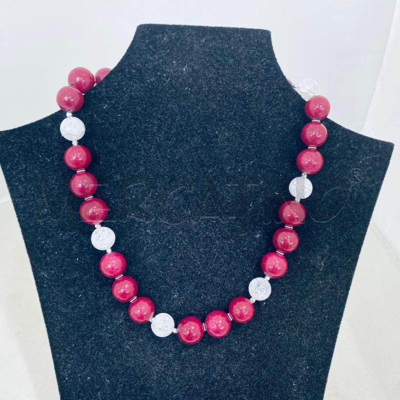 COLLANA PALLINE BORDEAUX E TRASPARENTI | Mercatino dell'Usato Lago patria - giugliano in c. 1