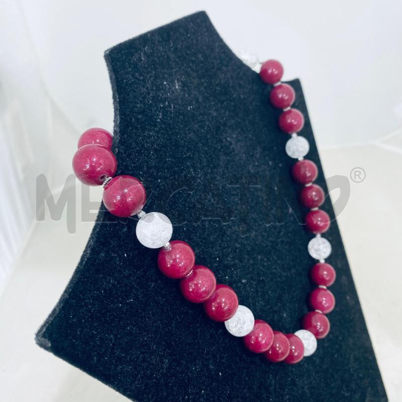 COLLANA PALLINE BORDEAUX E TRASPARENTI | Mercatino dell'Usato Lago patria - giugliano in c. 4