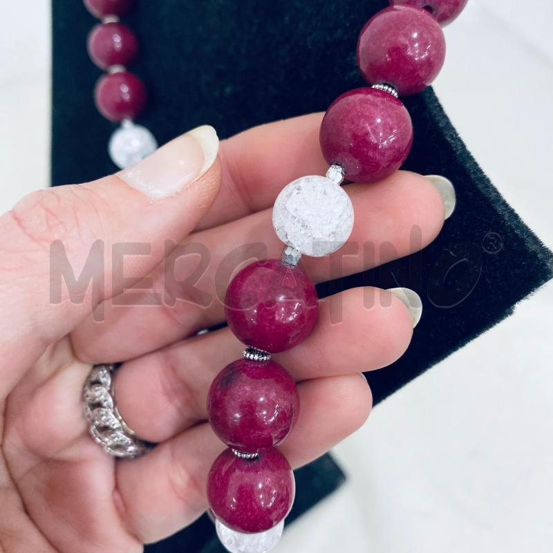 COLLANA PALLINE BORDEAUX E TRASPARENTI | Mercatino dell'Usato Lago patria - giugliano in c. 5