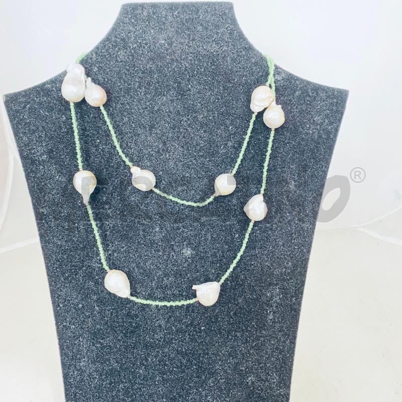COLLANA PERLE NATURALI PERLINE VERDE CHIARO  | Mercatino dell'Usato Lago patria - giugliano in c. 1
