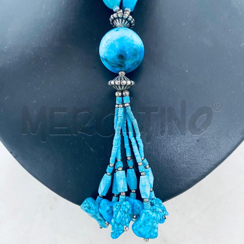 COLLANA TURCHESE MULTIFILO PIETRA PALLA CENTRALE | Mercatino dell'Usato Lago patria - giugliano in c. 4