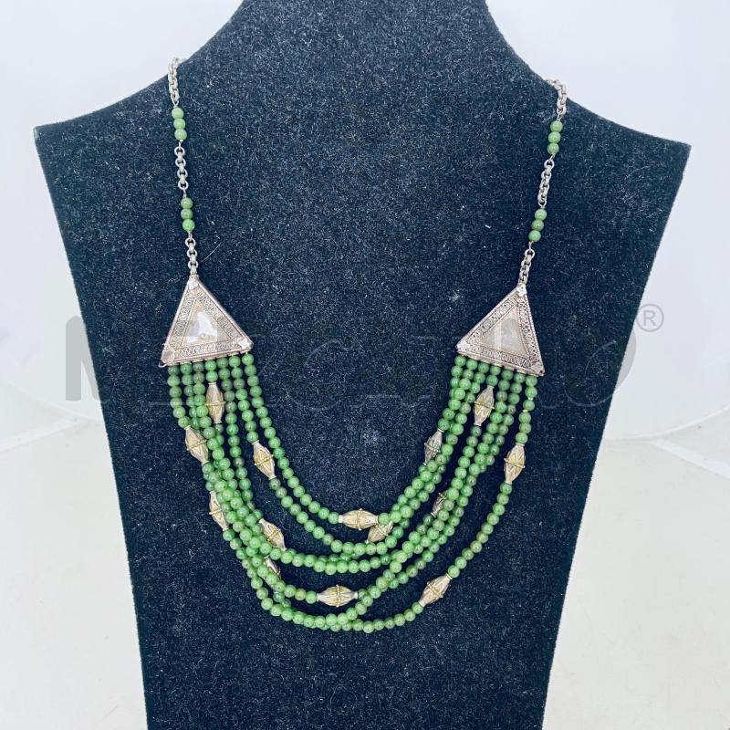 COLLANA VARI FILI GIADA E ARGENTONE | Mercatino dell'Usato Lago patria - giugliano in c. 1