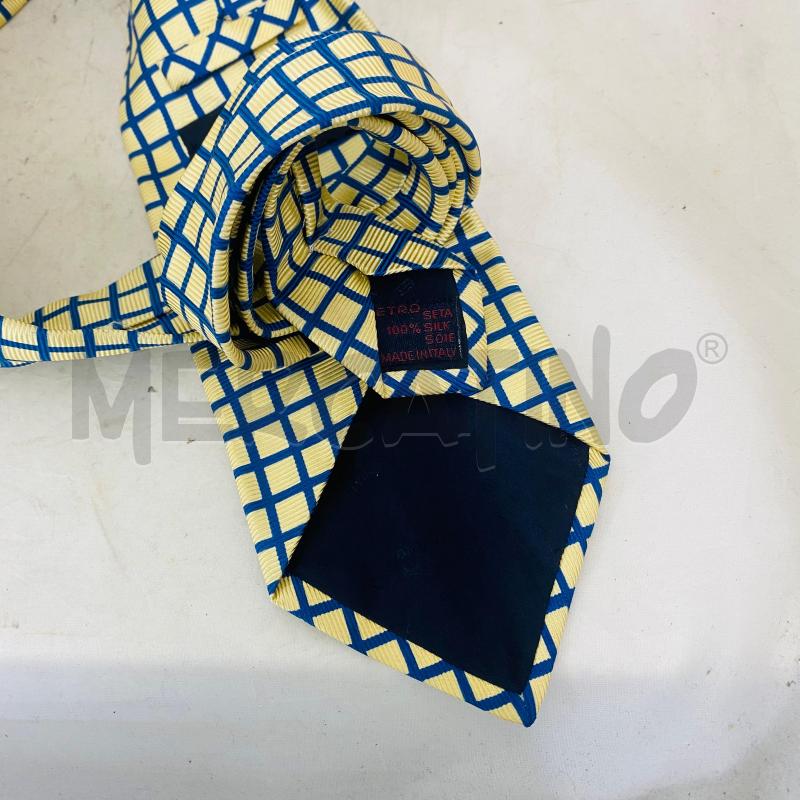 CRAVATTA ETRO QUADRO GIALLO BLU | Mercatino dell'Usato Lago patria - giugliano in c. 4