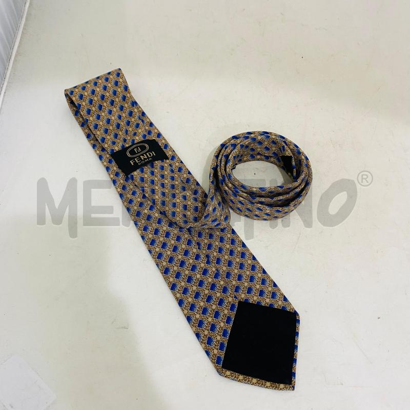 CRAVATTA FENDI MARRONE FANTASIA BLU | Mercatino dell'Usato Lago patria - giugliano in c. 1
