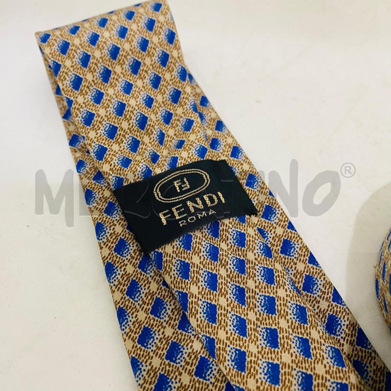 CRAVATTA FENDI MARRONE FANTASIA BLU | Mercatino dell'Usato Lago patria - giugliano in c. 2