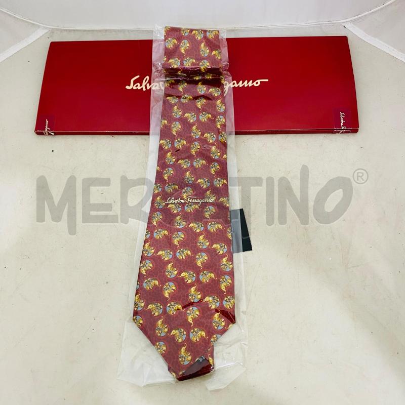 CRAVATTA SALVATORE FERRAGAMO BORDEAUX STAMPA ELEFANTINI  | Mercatino dell'Usato Lago patria - giugliano in c. 3