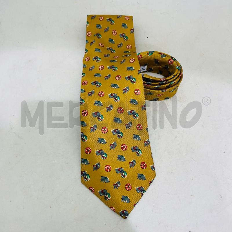CRAVATTA YVES SAINT LAURENT GIALLO OCRA FANTASIA GATTI | Mercatino dell'Usato Lago patria - giugliano in c. 4