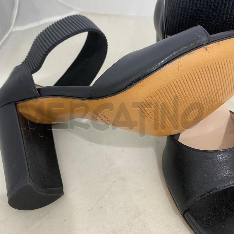 DECOLLETE ALBANO NERE VERA PELLE ELASTICO CAVIGLIA | Mercatino dell'Usato Lago patria - giugliano in c. 3