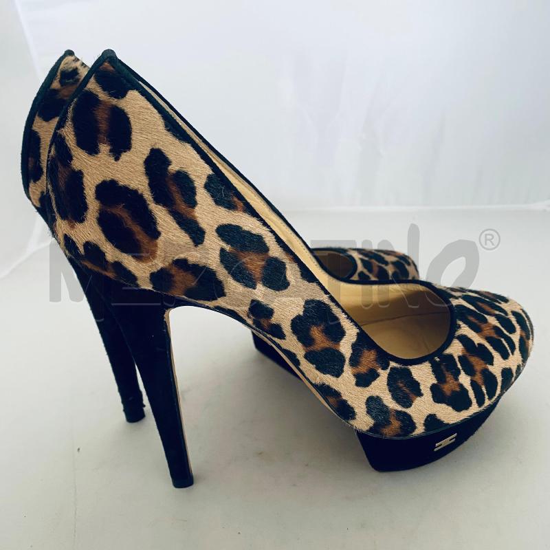 DECOLLETE ELISABETTA FRANCHI LEOPARDATE TACCO RIALZATO | Mercatino dell'Usato Lago patria - giugliano in c. 2