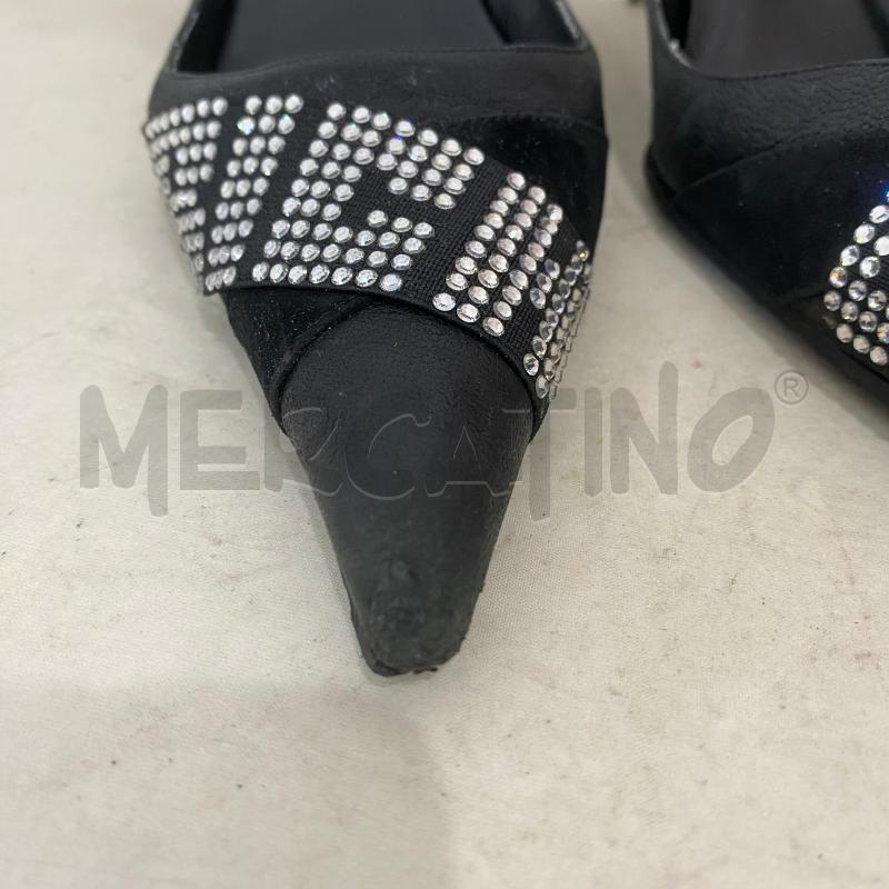 DECOLLETE RICHMOND PELLE NERE SCRITTA STRASS TACCHETTI DA SOSTITUIRE. | Mercatino dell'Usato Lago patria - giugliano in c. 5